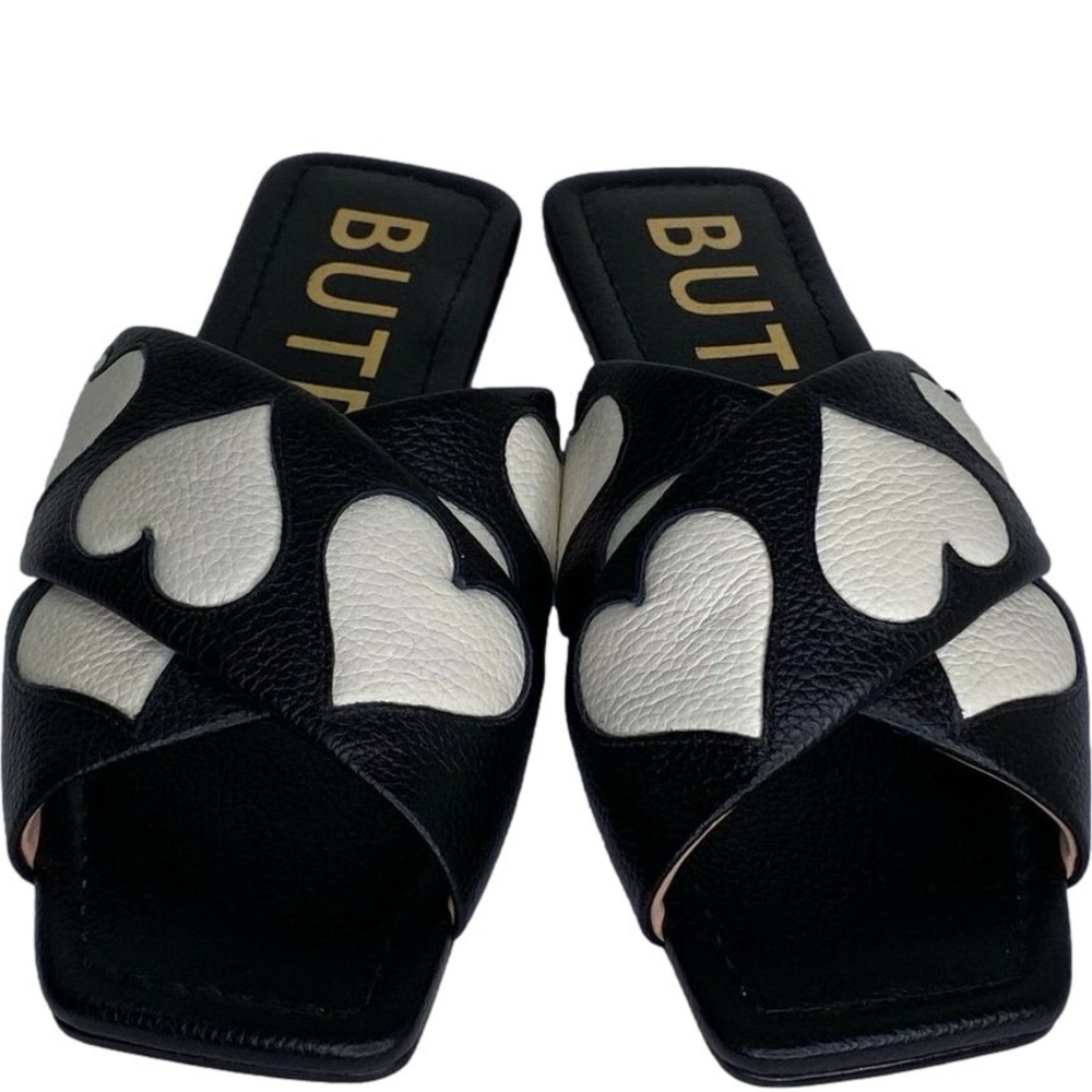 NEW BUTRICH COLLINS Heart Sandals – Women’s Size 5.5 – Black – New
